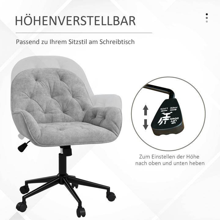 Immagine prodotto Vinsetto Bürostuhl höhenverstellbar mit Wippfunktion und Rollen