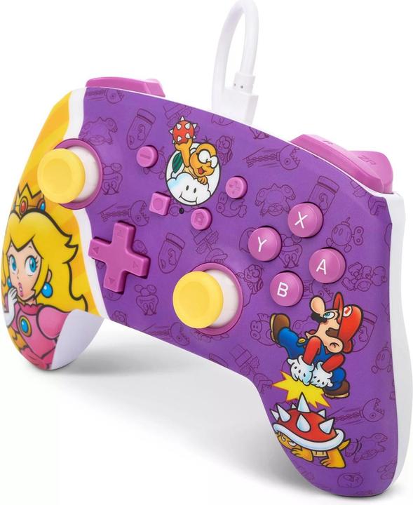 Productafbeelding PowerA Enhanced Wired Controller - Princess Peach Battle (Switch OLED, Switch)
