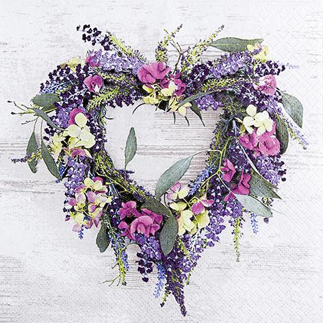 Produktbild Magni 20 Servietten Liebevoll gestalteter Kranz Blumen Sommer Herbst basteln neutral zeitlos Tischdeko Dec (20 x, 33 x 33 cm)