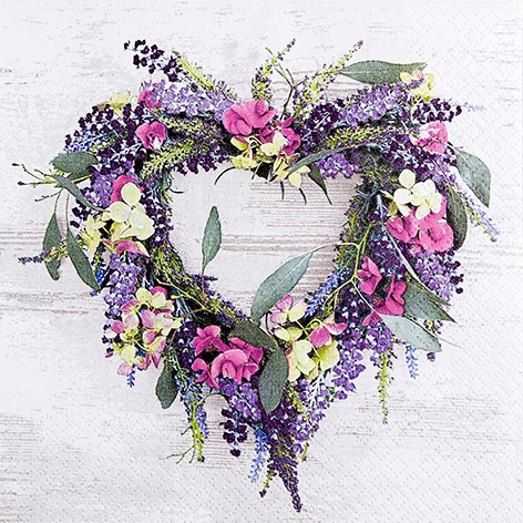 Actual product image Magni 20 Servietten Liebevoll gestalteter Kranz Blumen Sommer Herbst basteln neutral zeitlos Tischdeko Dec (20 x, 33 x 33 cm)