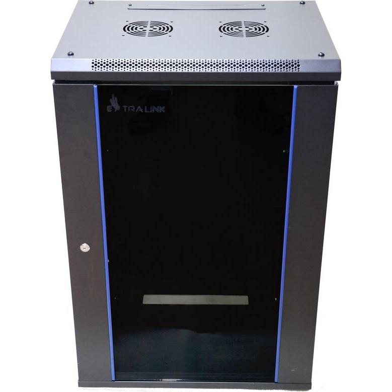 Extralink EX.14343 Rack 15U Wandmontiertes Regal (15 HE, 19 Zoll Rack), Serverschrank, Schwarz