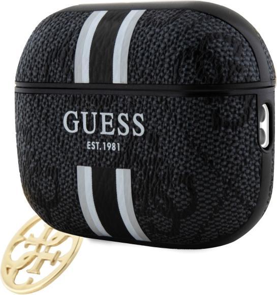 Produktbild Guess GUAP2P4RPSK AirPods Pro 2 (2022/2023) cover czarny/black 4G Printed Stripes Charm (Kopfhörer Hülle)