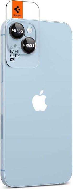 Immagine prodotto Spigen Optik.Tr Fotocamera iPhone 14/14 Plus EZ FIT Lente 2szt./2pcs czarny/nero AGL05213 (2 Pezzo/i, Apple iPhone 14 Plus, Apple iPhone 14)