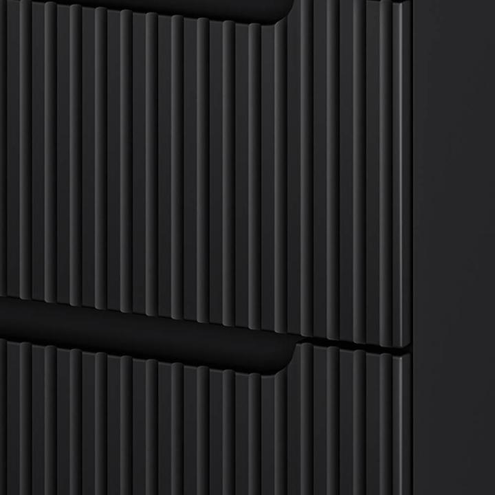 Produktbild En.Casa Waschtischunterschrank Skelbolu 80x60x40 cm Schwarz/Eiche