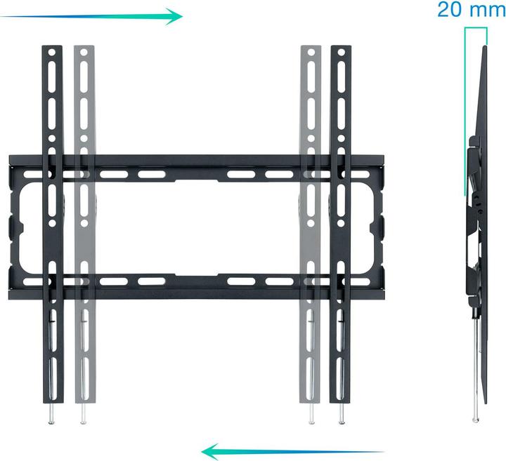Actual product image Tooq Technology LP1070F-B TV mount 177.8 cm (70" ) Black (Wall, 70", 45 kg)