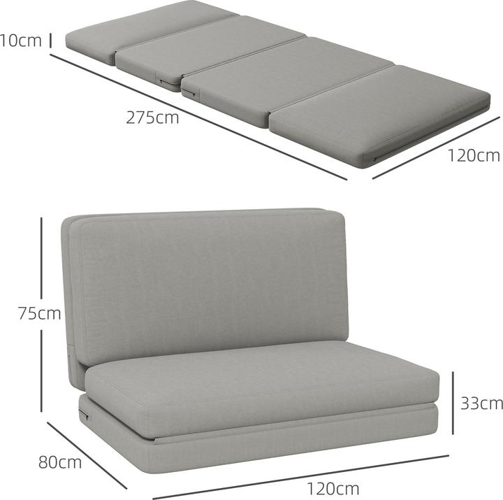 Produktbild Homcom Bodensofa Polyester, Schaumstoff Hellgrau