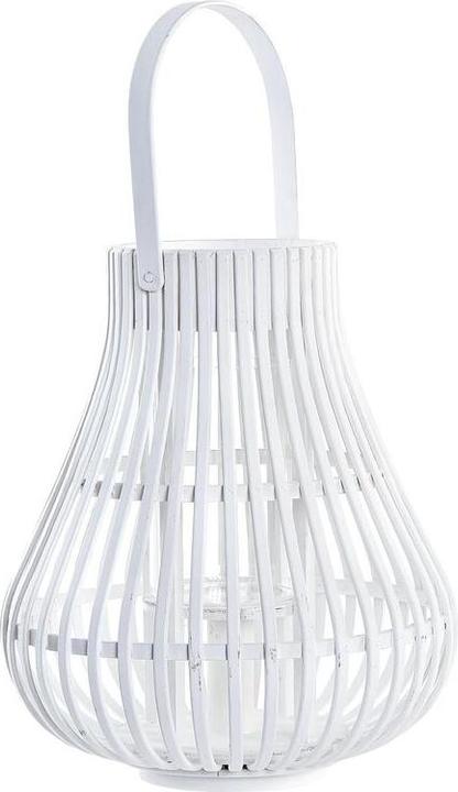 DKD Home Decor Laterne Weiss Bunt Metall Bambus Kristall Urban 30 x 40 cm 29 x 29 x 34 cm