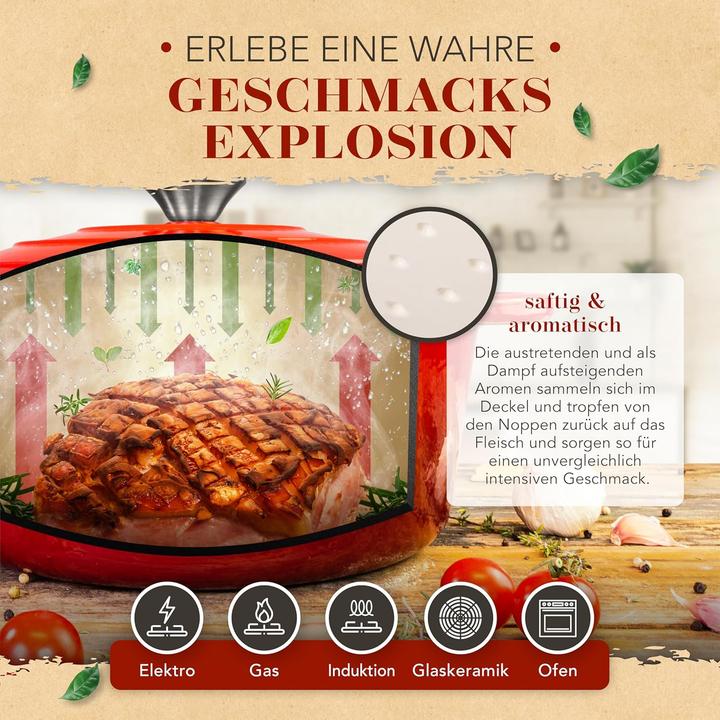 Produktbild Krustenzauber Schmortopf mit Fleischgabel (Bräter + Schmortopf, Gusseisen)
