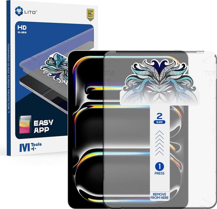 Immagine prodotto Lito Vetro blindato EasyShield con strumento di installazione incluso (1 pz., Apple iPad Pro 13 2024)