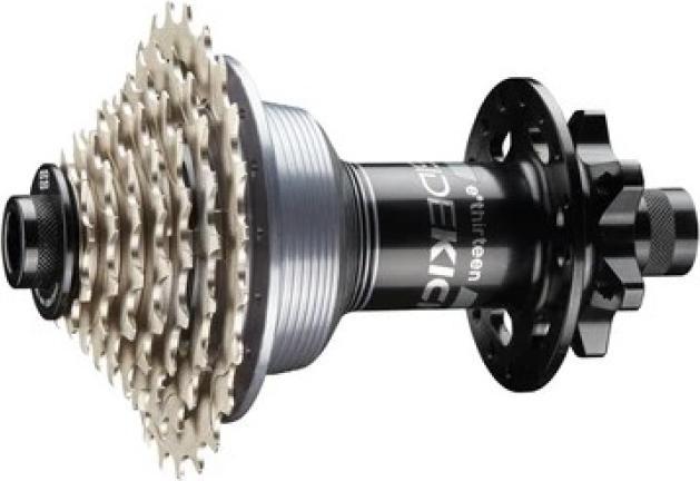 Actual product image e*13 Sidekick Superboost Hub RW, 32 H., 157x12mm, SRAM XD, black/sterling silver (Disc brake 6-hole)