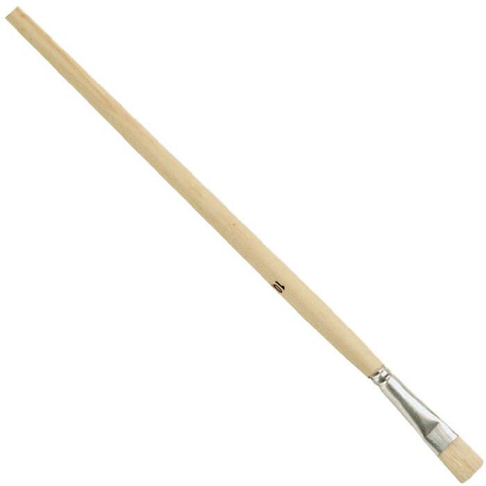 HP Autozubehör Gussow brush size 6 width 5 mm top quality. light bristles tin plate long raw wooden handle (5 mm)