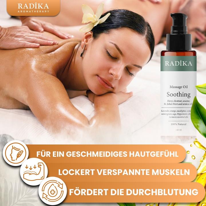 Productafbeelding Radika Massageöl, Beruhigendes Massage-Öl, 100% Rein, BIO, natürlich, 100 ml (100 ml)