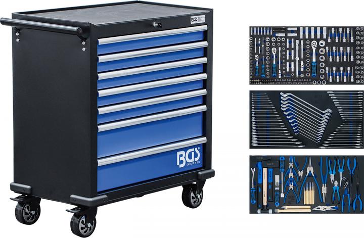 BGS - Werkstattwagen XL, 7 Schubladen, mit 301 Werkzeugen (301 x)