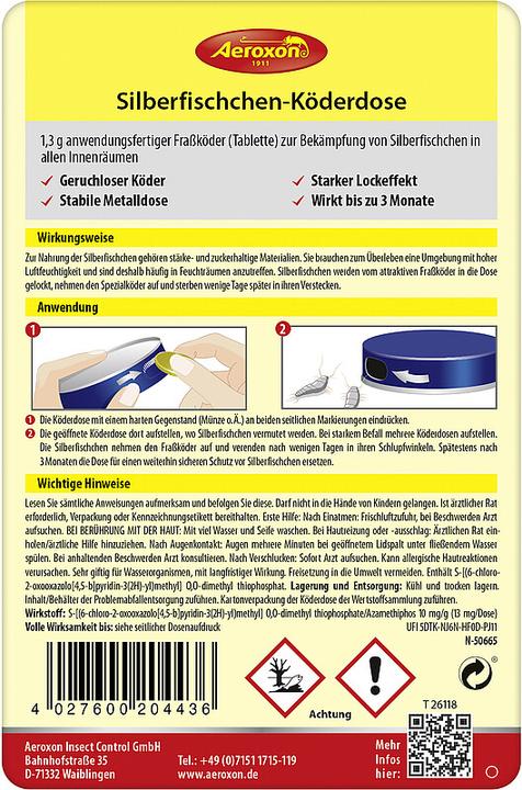 Produktbild Aeroxon Silberfischchen-Köderdose