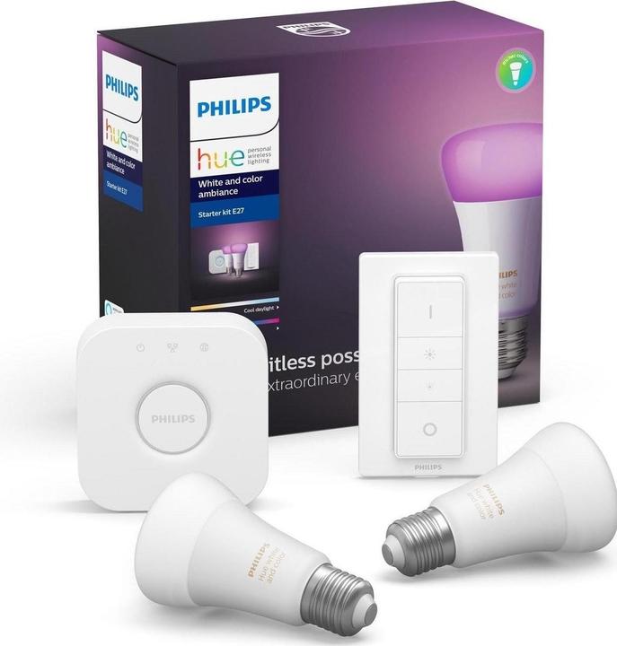 Actual product image Philips Hue White & Color Ambiance BT starter kit (E27, 806 lm, 2 x)