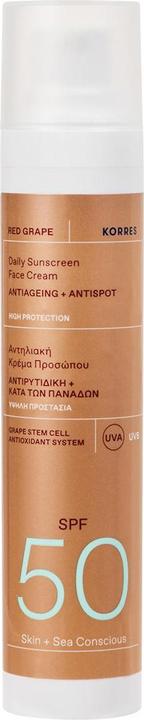 Produktbild Korres Red Grape Daily Sunscreen Face Cream Antiageing + Antispot SPF 50 (Sonnencreme Gesicht, SPF 50, 50 ml, 50 g)