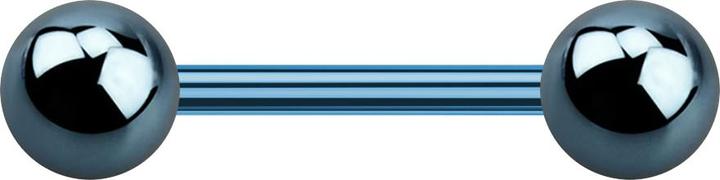 Actual product image Star Piercing Barbell light blue with two balls (without brass, Titanium G23)