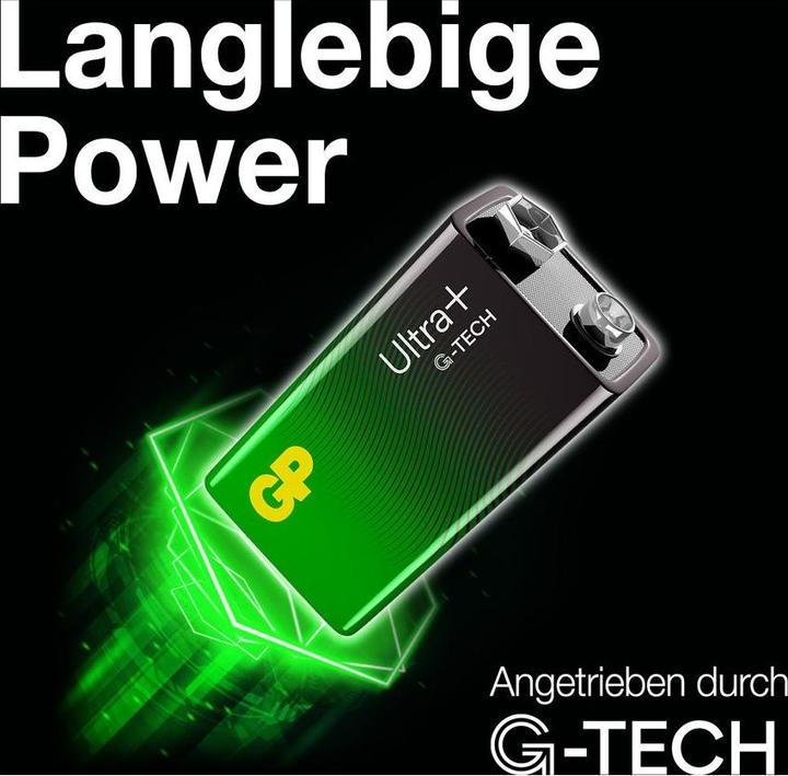 Actual product image GP Batteries Ultra Plus Alkaline Battery 9 V Block 1 Blister (1 pcs., 9V Block)