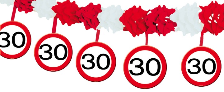 Produktbild Folat Girlande Verkehrsschild 30 Jahre