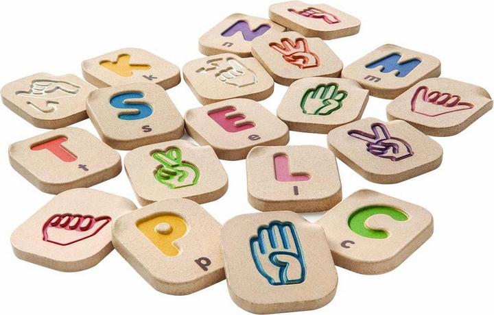 Plantoys Holz Alphabet Gebärdensprache 5672 (Englisch)