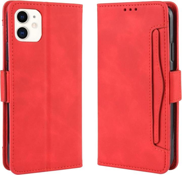 Cover-Discount iPhone 12 / 12 Pro - case with many card slots red (Apple iPhone 12, Apple iPhone 12 Pro)