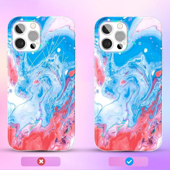 Image du produit Kingxbar Watercolor Series Color Case pour iPhone 12 Pro Max Blue Pink (Apple iPhone 12 Pro Max)