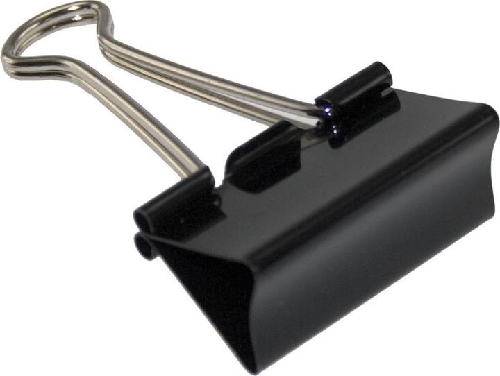 B.N.T. Papirklemme stål bnt sort 19mm foldback 12pcs/pak - (12 pcs.)