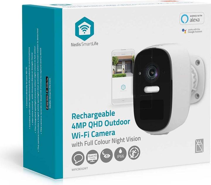 Produktbild Nedis SmartLife Aussenkamera | Wi-Fi | Spotlight | 4MP Quad HD 1440p / 2560x1440 | Pan tilt | IP66 | (2560 x 1440 Pixels)