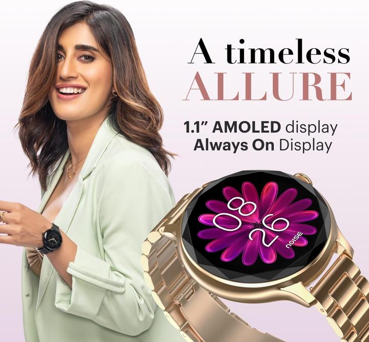 Actual product image Noise NoiseFit Diva Smartwatch Metallic Rose Gold (30 mm)