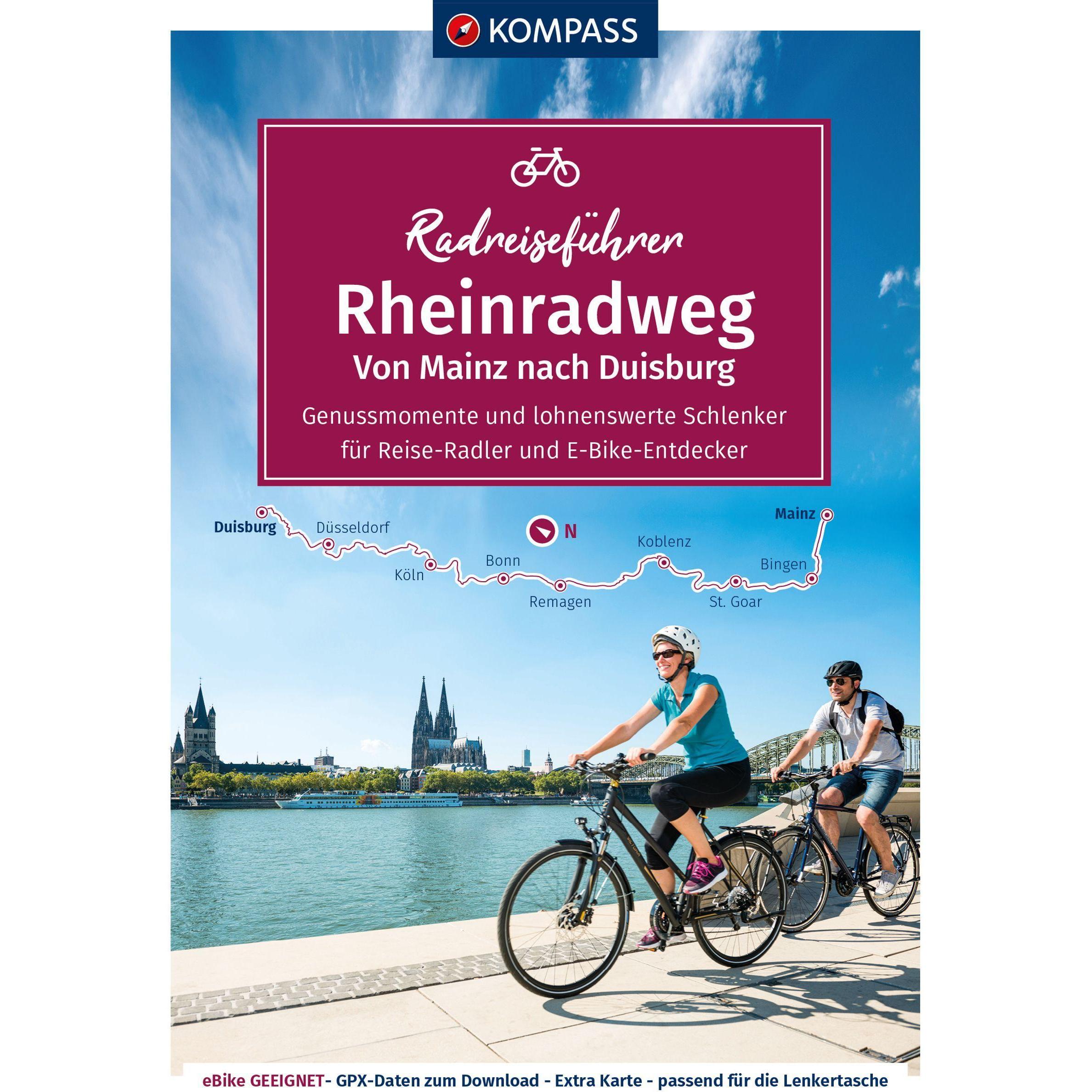 RadReiseFührer Rheinradweg von Mainz bis Duisburg, Ratgeber von Kompass