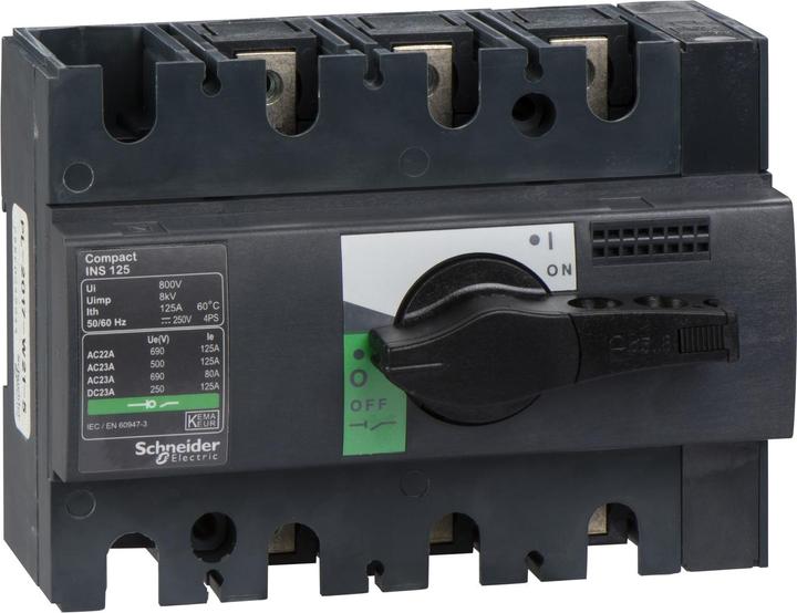 Schneider Electric Sezionatore di carico. INS125,3P, 125A/690V 28910