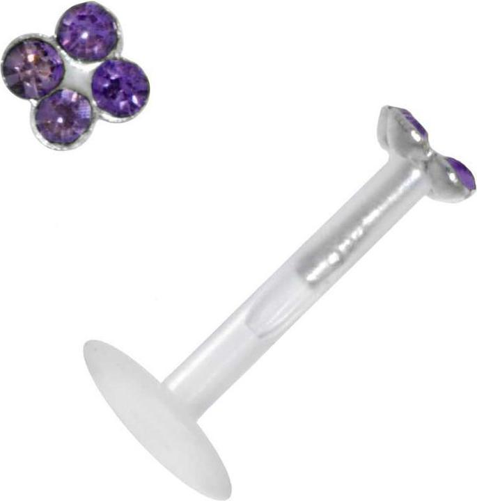Produktbild Bijouteria Piercing für Lippe/Tragus (Bioplast, Silber 925, Kristall)