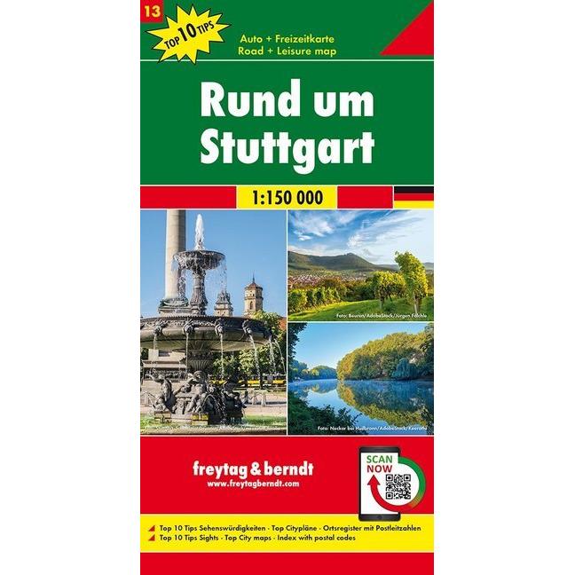 Freytag Berndt Autokt. Rund u.Stuttgart, Landkarte