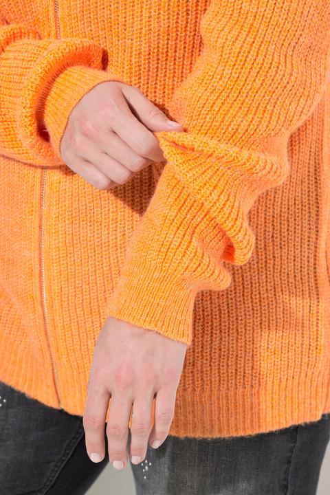Image du produit Ulla Popken Cardigan en maille côtelée, col en V et manches longues, laine mélangée (46, 48)