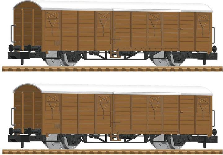 Actual product image Fleischmann N Set of 2 DB-AG Covered Goods Wagons (Track N)