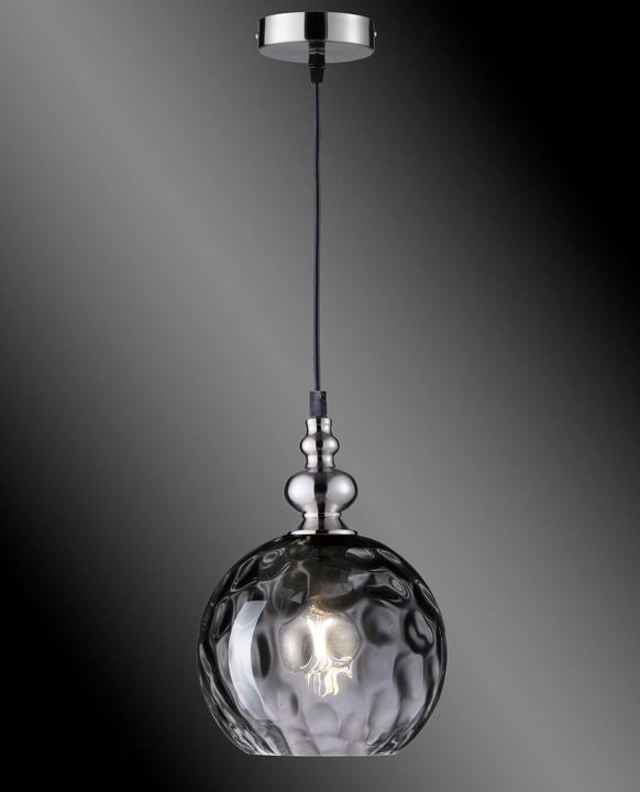 Productafbeelding Fischer & Honsel Honsel Uller hanglamp E27 glas rookkleurig nikkel 69566 (E27)