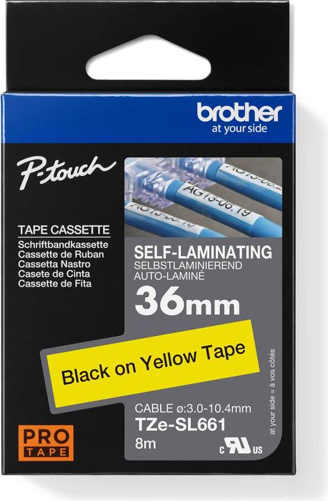 Productafbeelding Brother Schrijfband TZe gelamineerd (4 cm, Geel)