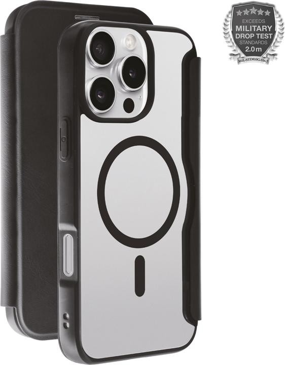 Actual product image Vivanco MAG PREMIUM Wallet for iPhone 16 Pro Max, black 2.0m Drop-Protection, MagSafe Support (Apple iPhone 16 Pro Max)