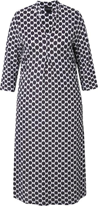 Produktbild Ulla Popken Slinky-Piqué-Midikleid, A-Linie, Stehkragen, 3/4-Arm (54)