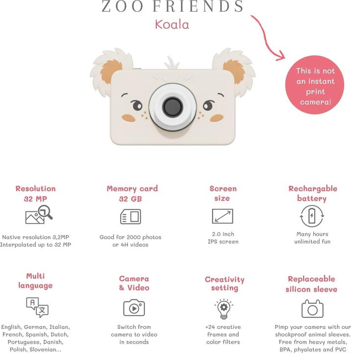Actual product image The Zoofamily Koala Kids Camera - C1
