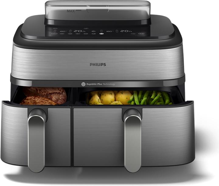 Actual product image Philips Steam Airfryer Dual Basket NA555/09