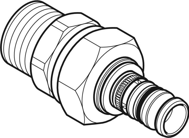 Produktbild Geberit Mepla Übergangsverschraubung mit Aussengewinde, Rg d16-R1/2" (Rohrverschraubung)