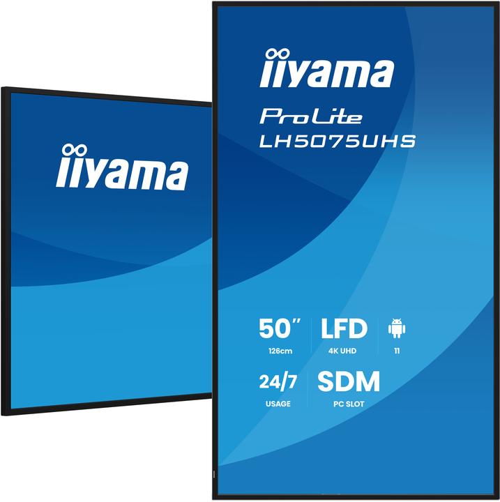 Image du produit iiyama 50" 3840x2160, UHD VA panel, Haze 25%, 5 (3840 x 2160 pixels, 49.50")