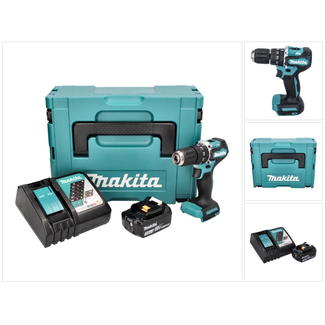 Thumbnail - Makita, Bohrmaschine + Akkuschrauber, DHP 487 RF1J Akku Schlagbohrschrauber 18 V 40 Nm Brushless + 1x Akku 3,0 Ah + Lade...