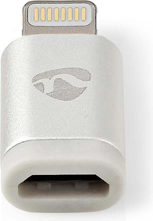 Actual product image Nedis Lightning adapter | Apple Lightning 8-pin | USB Micro-B socket | Gold-plated | Aluminium | Packing (Lightning, Micro USB-B)