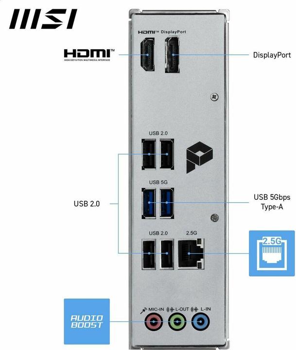 Produktbild MSI PRO H810M-B (H810,S1851,mATX,DDR5) (LGA 1851, Intel H810, mATX)