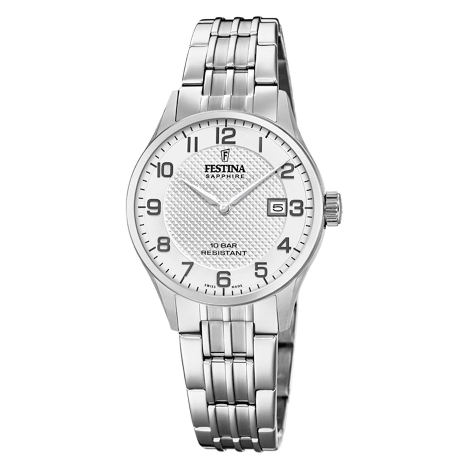 Festina, Armbanduhr, Swiss Made, Silber, (Analoguhr, 29 mm)