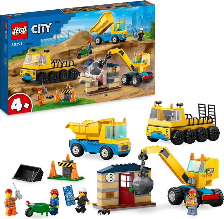 Produktbild LEGO Baufahrzeuge und Kran mit Abrissbirne (60391, LEGO City)