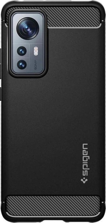Actual product image Spigen RUGGED ARMOR XIAOMI 12/12X MATTE Juodas (Xiaomi 12, Xiaomi 12X)