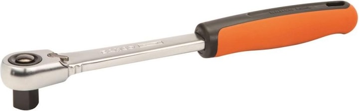 Actual product image Bahco 1/2" reversible ratchet with narrow head, quick-release, 72 teeth and 5° reverse swivel angle, 256 (1/2")